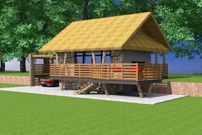Thatch & timber deck cabin – BC Thatchers, Cape Town